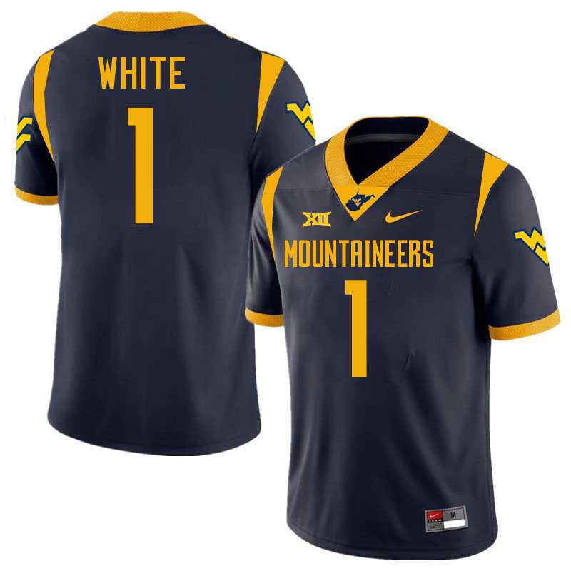 Jahiem White WVU Jersey,West Virginia Mountaineers #1 Jahiem White Jersey Youth College-Navy